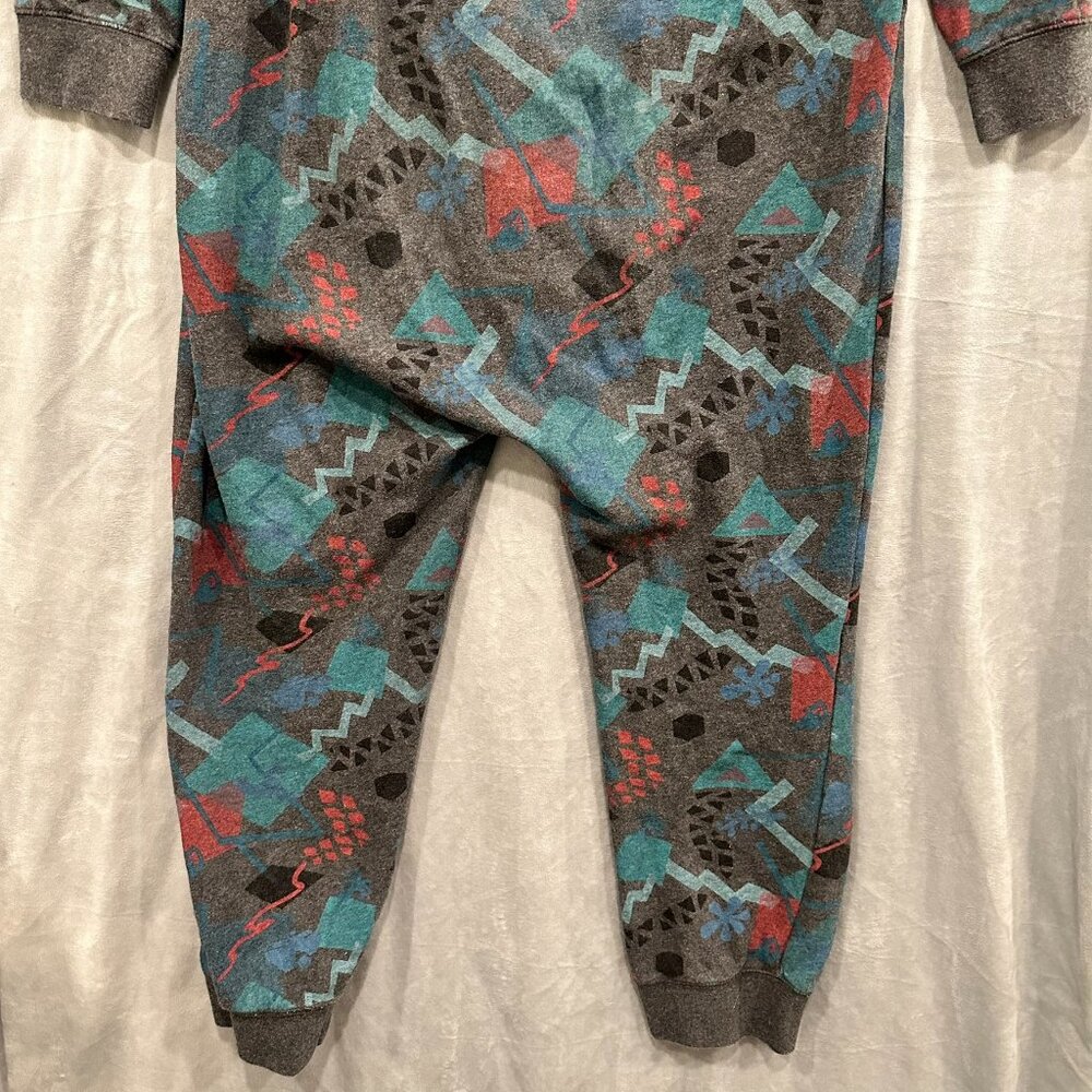 Kavu One Der Suit Small Geometric One Piece Pajama Jumpsuit Hoodie Sleepwear - Picture 9 of 11